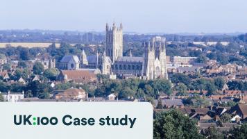 A view over Canterbury’s cathedral and the surrounding city.