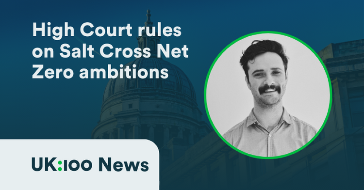 A graphic with an image of Patrick Hargreaves and the title of the post: "High Court Rules for West Oxfordshire's Net Zero Ambitions"