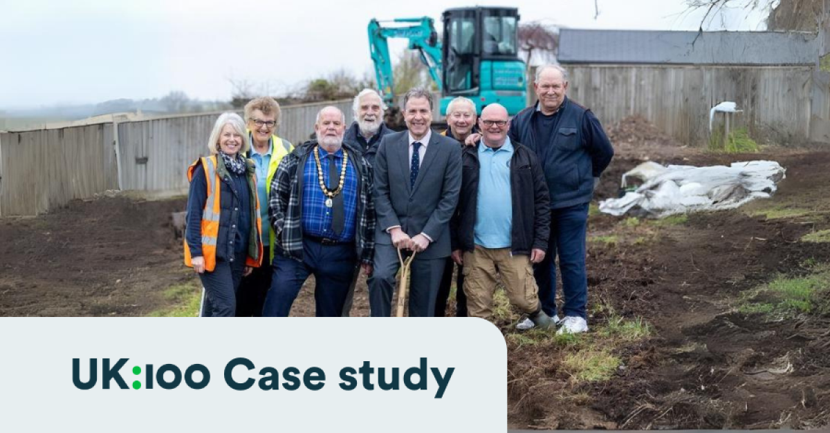 The West of England Metro Mayor Dan Norris meets with members of Radstock Town Council at the Southfield Recreation Ground to break ground on their bee-friendly community garden.